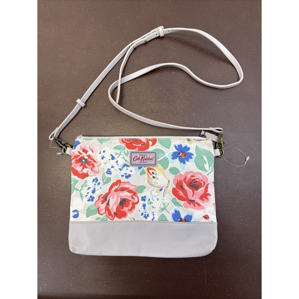 Cath Kidston London Floral Butterfly Crossbody Bag Canvas Small Messenger Purse
